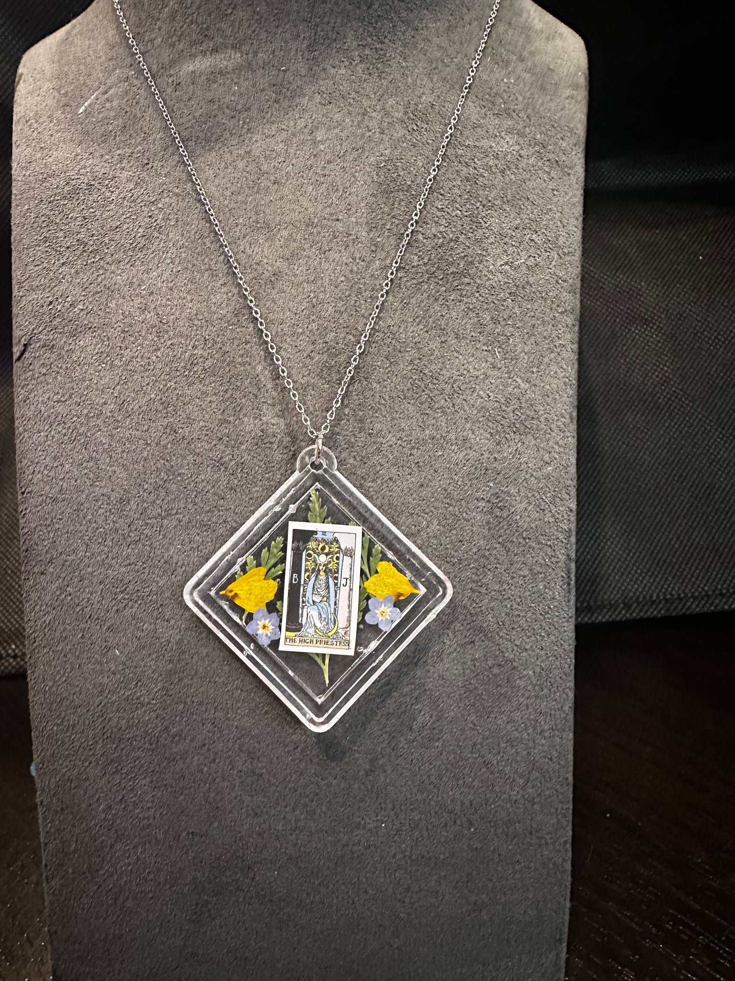 Necklace - silver chain - The High Priestess