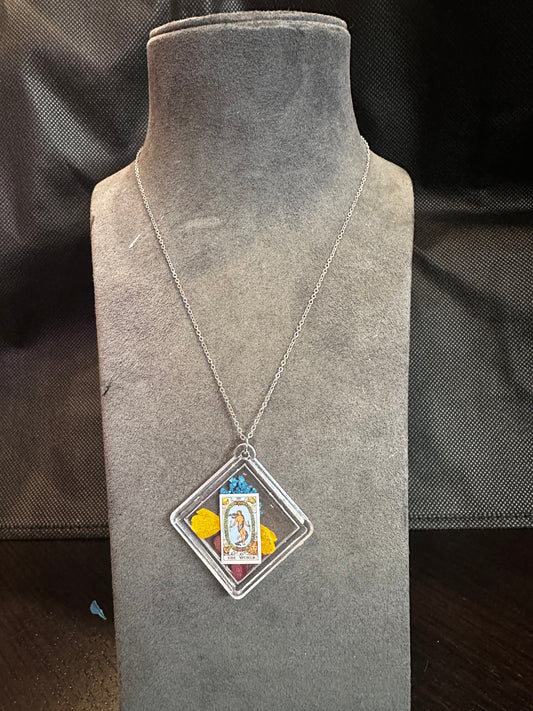 Necklace - silver chain - The World