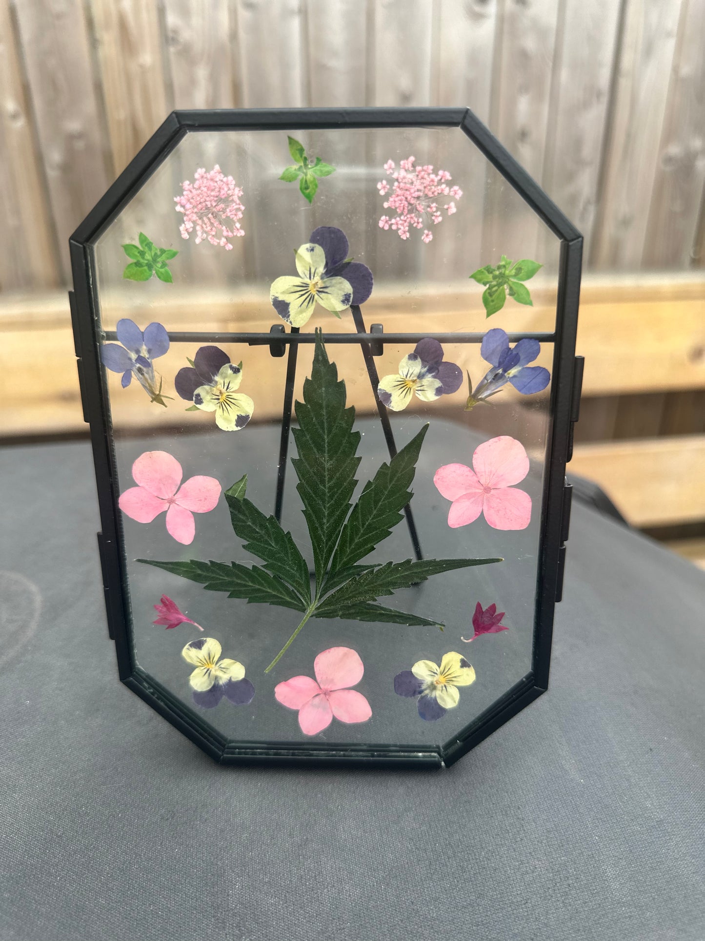 Medium Mary pressed flower art
