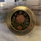 Glittery Gold Round Frame with Pink Florals