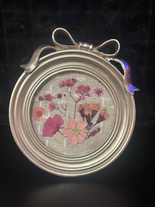 All Pink Floral in a Bow Frame