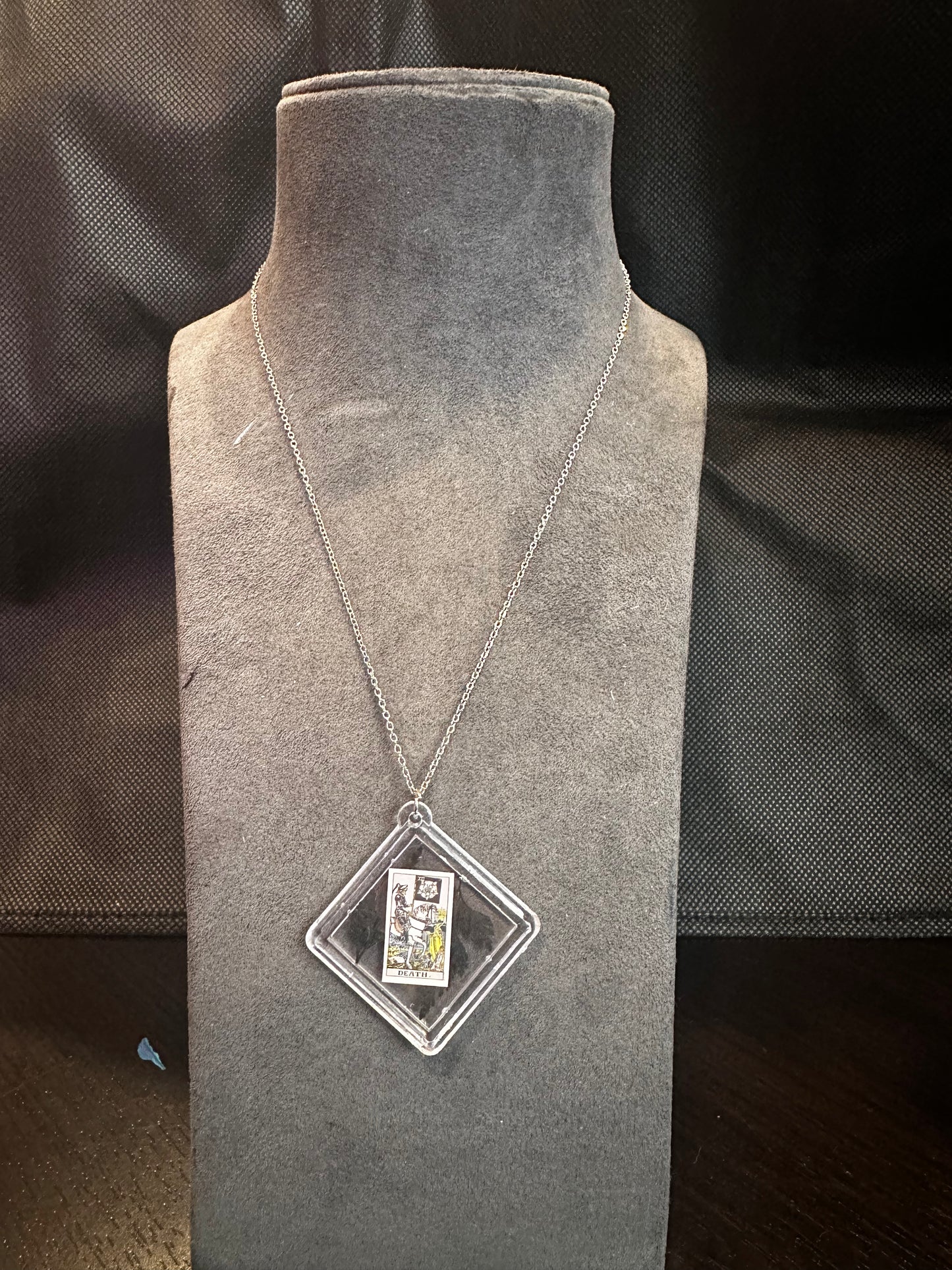 Necklace - silver chain - Death Tarot