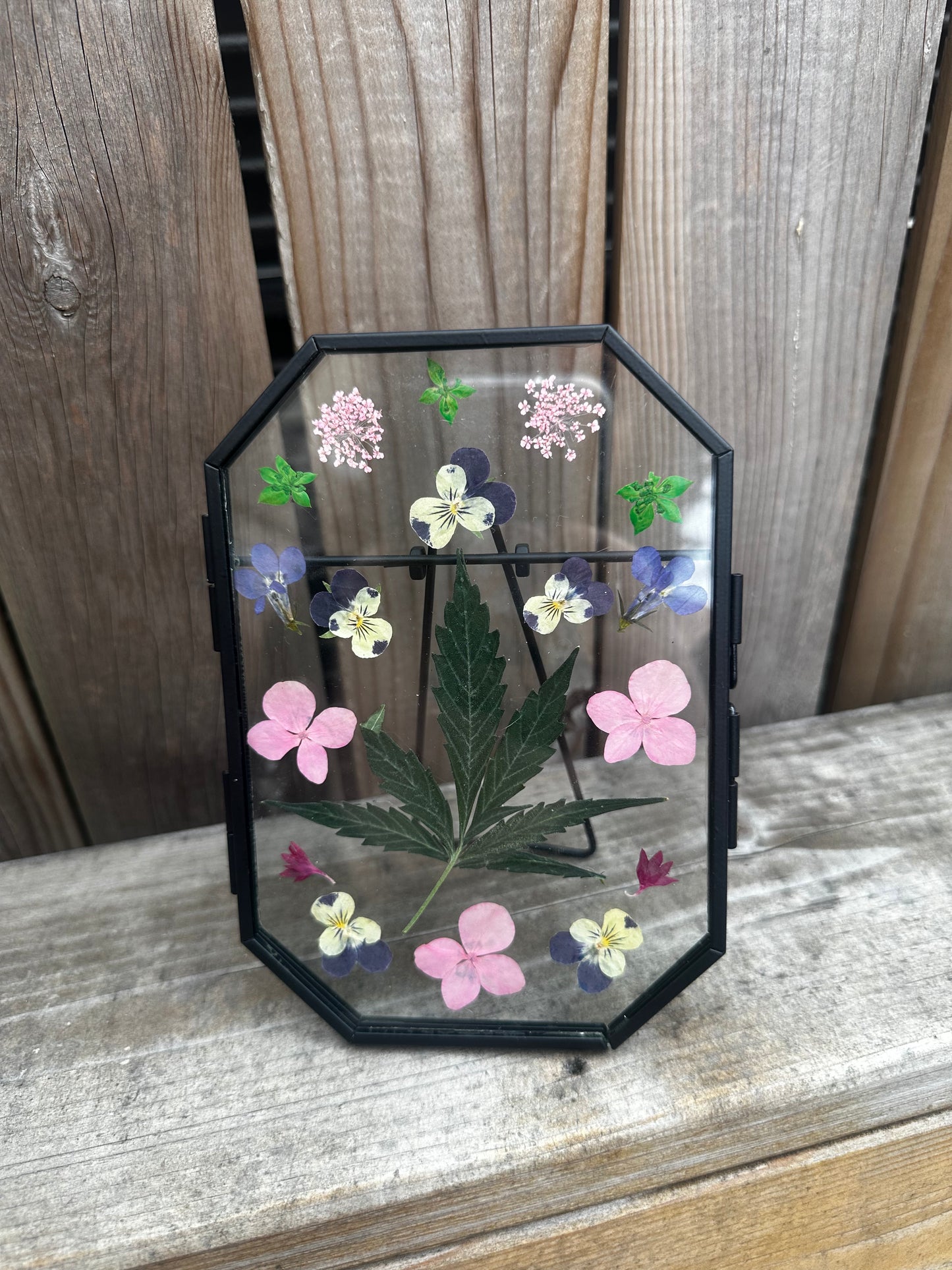 Medium Mary pressed flower art